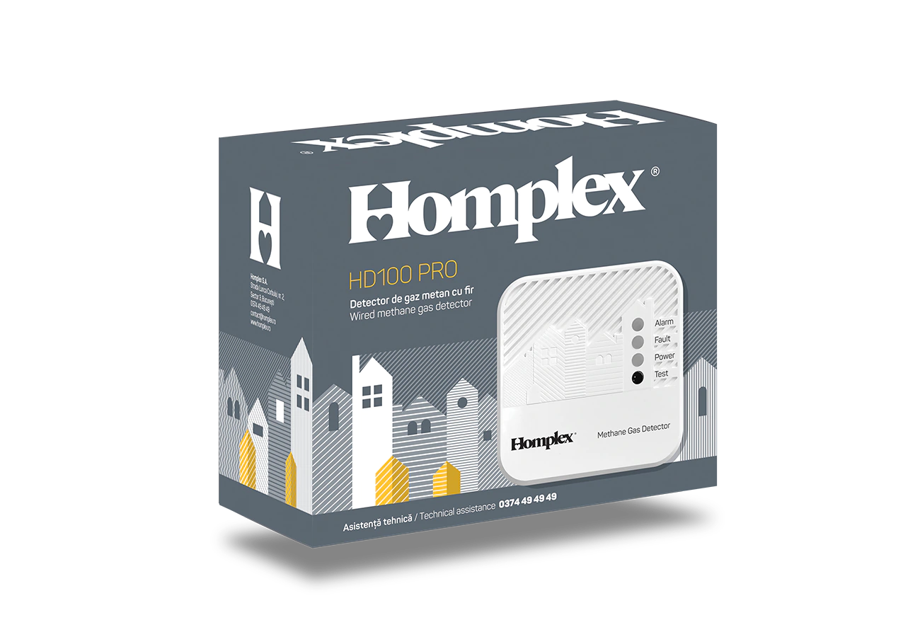 NOU! Detector de gaz metan cu fir și declanșare 230V – Homplex HD100 PRO