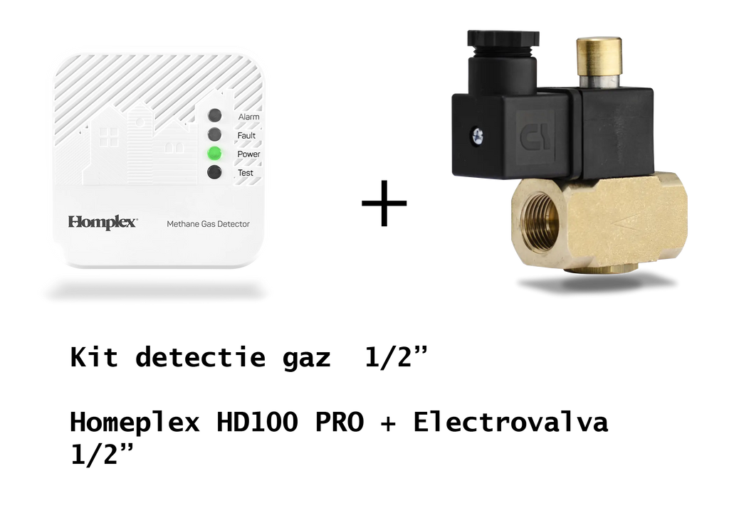 Kit Detector HOMEPLEX HD100PRO + electrovana DN15 - 1/2"