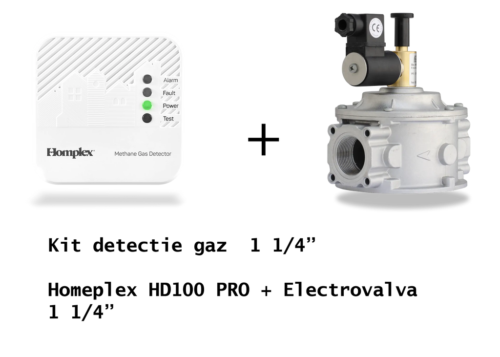 Kit Detector HOMEPLEX HD100PRO + electrovana DN32 - 1 1/4"