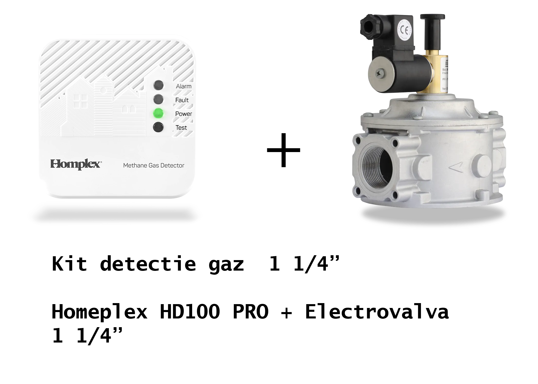 Kit Detector HOMEPLEX HD100PRO + electrovana DN32 - 1 1/4"