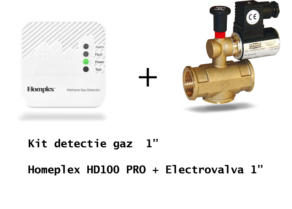Kit Detector HOMEPLEX HD100PRO + electrovana DN25 - 1"